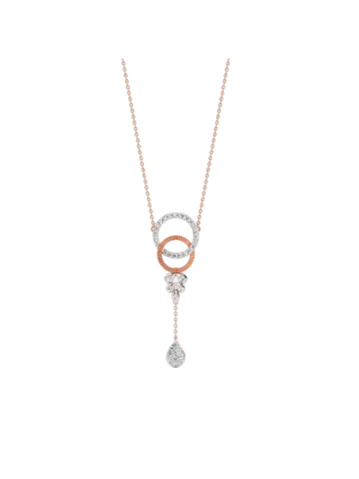 Trendy 925 Sterling Silver With CZ Stones Gold Plated Pendant With Chain For Women By Kesardeep